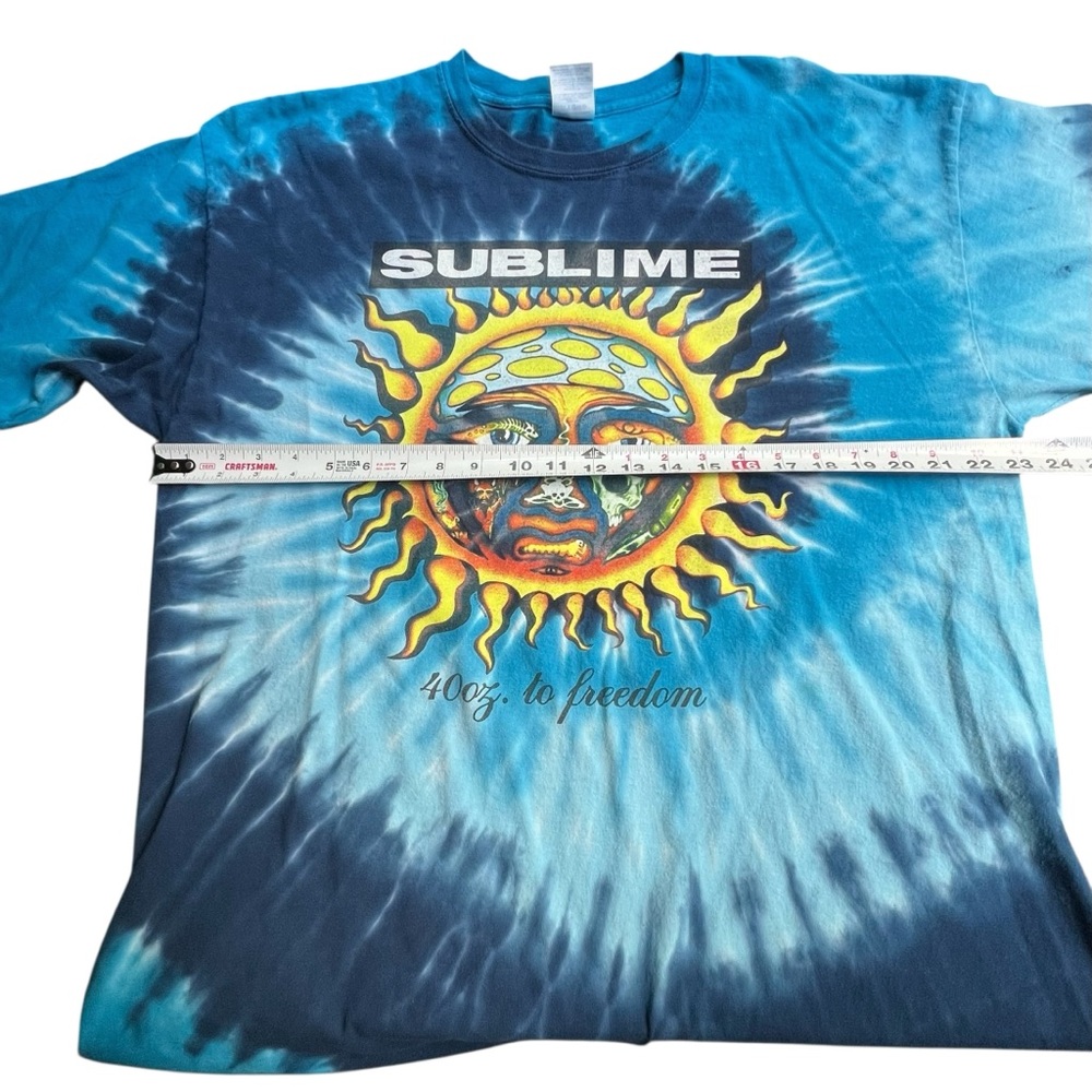 4:20 by Sublime 40 Oz To Freedom Mens XL T Shirt Tie Dye Blue Sun Mushroom - Picture 8 of 9